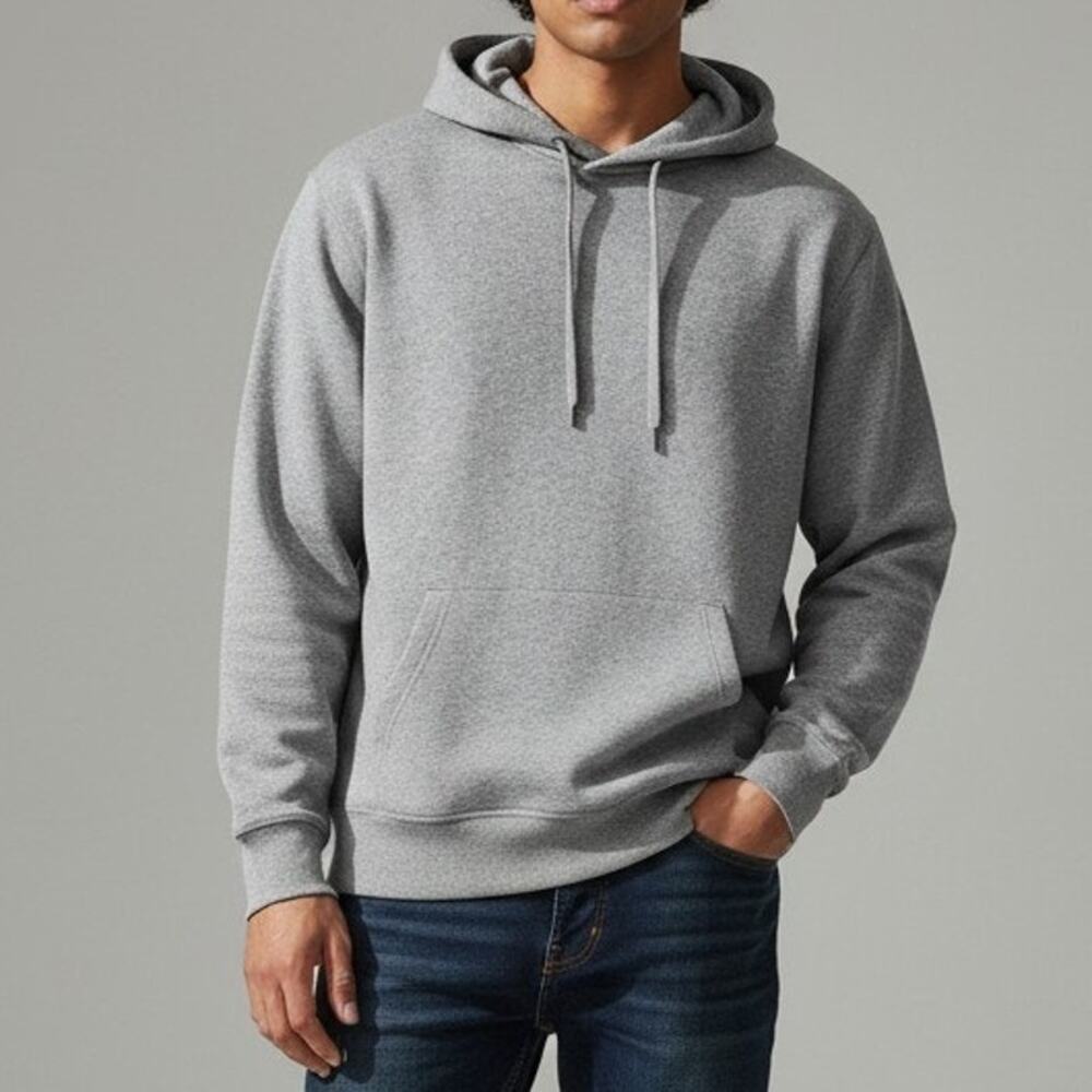 American Eagle Pullover Hoodie Grey Long Sleeve Pouch Front Men's Size M NWOT